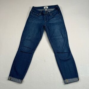 Paige Verdugo Crop Womens Size 28 Mid Rise Dark Wash